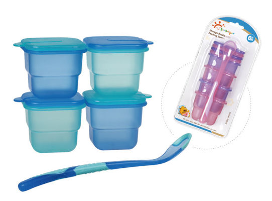 حاويات تجميد تخزين أغذية الأطفال البلاستيكية محكمة الغلق خالية من BPA