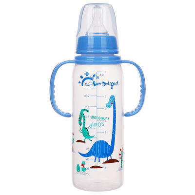 زجاجة رضاعة للأطفال حديثي الولادة خالية من BPA خالية من الرائحة 9 أونصات بمقبض مزدوج