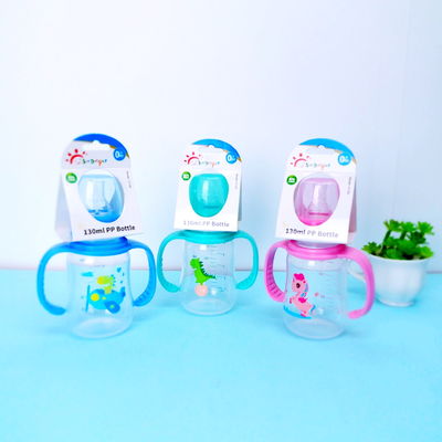 5 أوقية 130 مل زجاجة تغذية الطفل القياسية مع مقبض مزدوج PP
