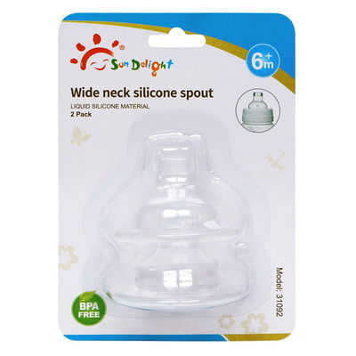 الغذاء الصف تدفق سريع واسعة الرقبة المطاط الطفل سيليكون الحلمة