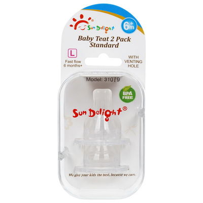 ISO9001 120 ℃ حلمة سيليكون خالية من مادة BPA للأطفال من 0 إلى 24 شهرًا